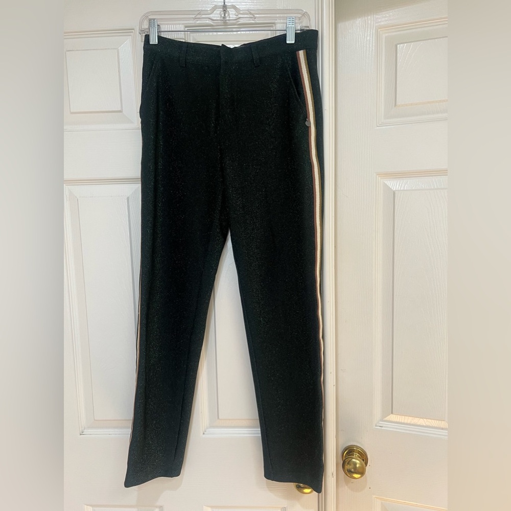 Scotch & Soda Far Far Away Emerald Green Metallic Stripe dress Pants size XS